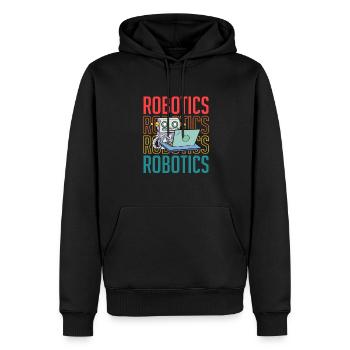 Cute Robotics Vintage Droid Builder Retro - Men’s Premium Organic Hoodie - black - Front - Nico (187cm)