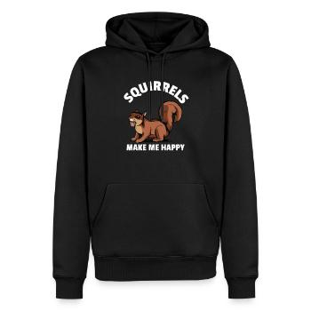 Les écureuils rongeurs animaux de la forêt me rendent heureux - Sweat à capuche Premium bio Homme - noir - Devant - Nico (187cm)
