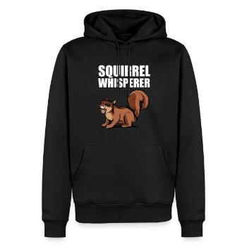 Animal Forest Rodent Cool Squirrel Whisperer - Men’s Premium Organic Hoodie - black - Front - Nico (187cm)