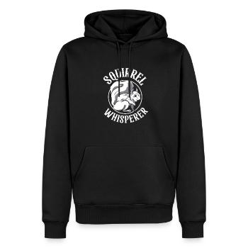 Cool Squirrel Whisperer Animal Forest Rodent - Men’s Premium Organic Hoodie - black - Front - Nico (187cm)