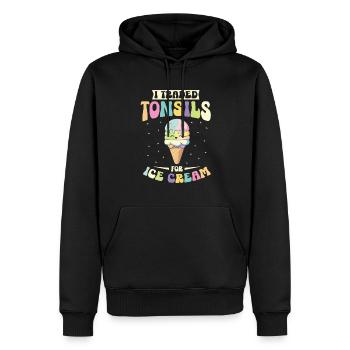 Amygdalectomie, récupération, amygdalectomie - Sweat à capuche Premium bio Homme - noir - Devant - Nico (187cm)