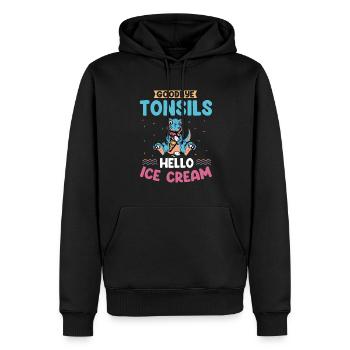 Amygdalectomie, récupération, amygdalectomie - Sweat à capuche Premium bio Homme - noir - Devant - Nico (187cm)