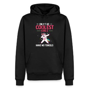 Amygdalectomie, récupération, amygdalectomie - Sweat à capuche Premium bio Homme - noir - Devant - Nico (187cm)