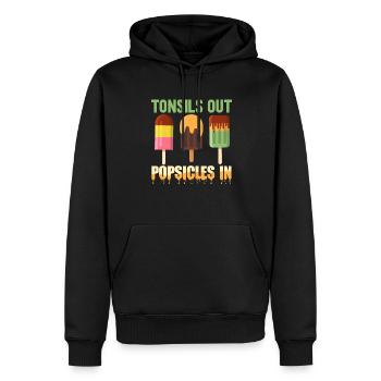 Amygdalectomie, récupération, amygdalectomie - Sweat à capuche Premium bio Homme - noir - Devant - Nico (187cm)