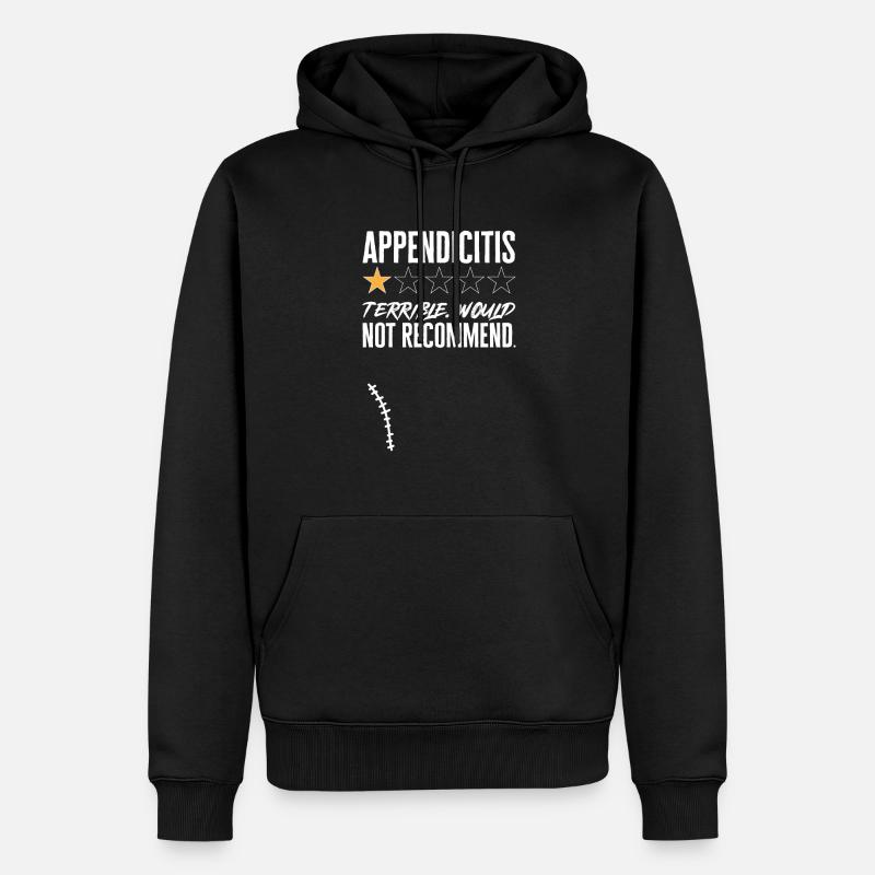 Appendicectomie Appendicite - Sweat à capuche Premium bio Homme - noir