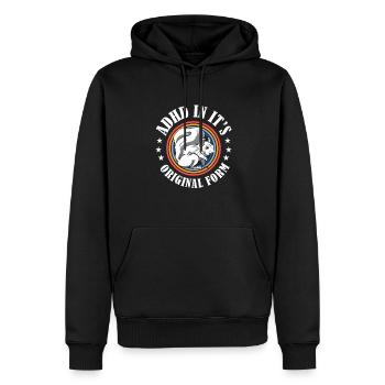 TDAH dans sa forme originale Cool Forest Animal Squi - Sweat à capuche Premium bio Homme - noir - Devant - Nico (187cm)