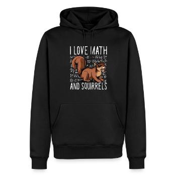 School Forest Animal Funny I Love Math And Squirre - Männer Premium Bio Hoodie - Schwarz - Vorne - Nico (187cm)