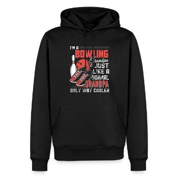 Bowling Bowling Grandpa Is Cooler - Men’s Premium Organic Hoodie - black - Front - Nico (187cm)