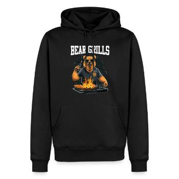 Bear Grills Barbecue Grill BBQ Grillen Bär Camping - Männer Premium Bio Hoodie - Schwarz - Vorne - Nico (187cm)