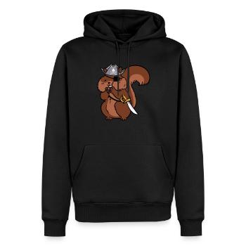 Funny Forest Animal Cute Squirrel Pirate Kids - Männer Premium Bio Hoodie - Schwarz - Vorne - Nico (187cm)