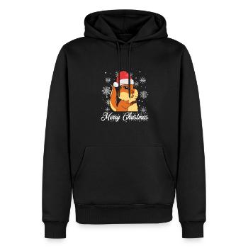 Chipmunk Squirrel Merry Christmas Kids Forest Anim - Men’s Premium Organic Hoodie - black - Front - Nico (187cm)