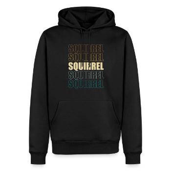 Vintage Forest Animal Squirrel Rodent Retro - Men’s Premium Organic Hoodie - black - Front - Nico (187cm)