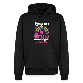 Professeur d’anglais langue seconde langue étrangère - Sweat à capuche Premium bio Homme - noir - Devant - Nico (187cm)