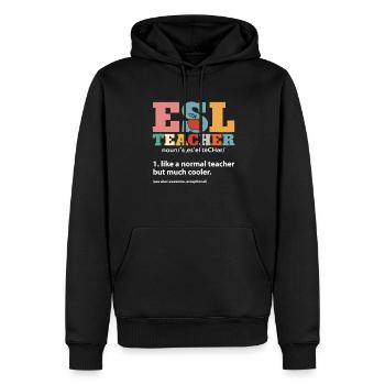 Professeur d’anglais langue seconde langue étrangère - Sweat à capuche Premium bio Homme - noir - Devant - Nico (187cm)