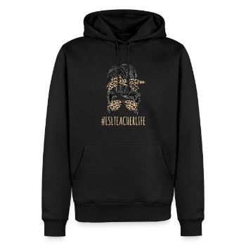 Professeur d’anglais langue seconde langue étrangère - Sweat à capuche Premium bio Homme - noir - Devant - Nico (187cm)