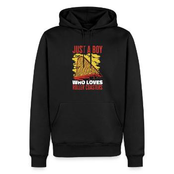 Achterbahn Rollercoaster Freizeitpark - Männer Premium Bio Hoodie - Schwarz - Vorne - Nico (187cm)