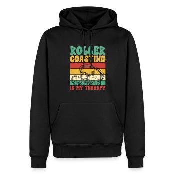 Achterbahn Rollercoaster Freizeitpark - Männer Premium Bio Hoodie - Schwarz - Vorne - Nico (187cm)