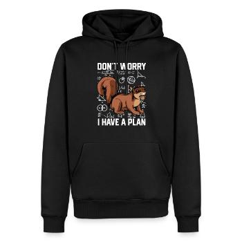 Don't Worry I Have A Plan Kids Rodent Squirrel Own - Men’s Premium Organic Hoodie - black - Front - Nico (187cm)