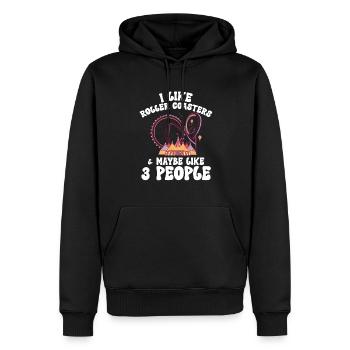 Achterbahn Rollercoaster Freizeitpark - Männer Premium Bio Hoodie - Schwarz - Vorne - Nico (187cm)