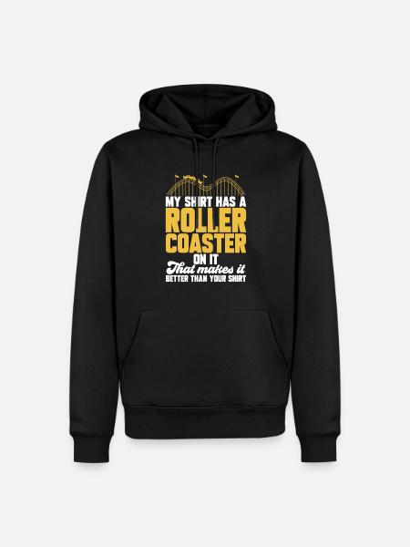 Achterbahn Rollercoaster Freizeitpark - Männer Premium Bio Hoodie - Schwarz