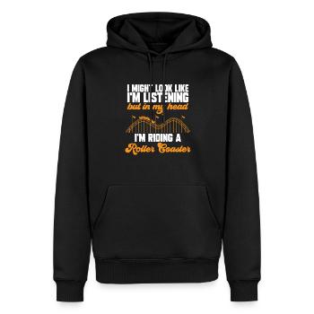 Achterbahn Rollercoaster Freizeitpark - Männer Premium Bio Hoodie - Schwarz - Vorne - Nico (187cm)