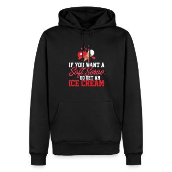 Si vous voulez une portion molle, allez chercher de la crème glacée drôle - Sweat à capuche Premium bio Homme - noir - Devant - Nico (187cm)