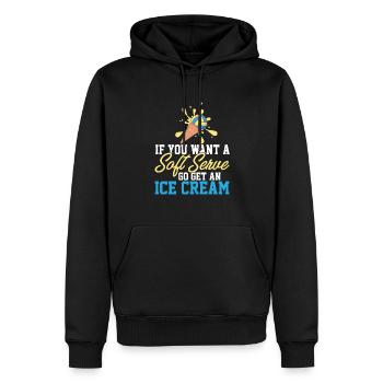 Funny Volleyball If You Want A Soft Serve Go Get - Männer Premium Bio Hoodie - Schwarz - Vorne - Nico (187cm)
