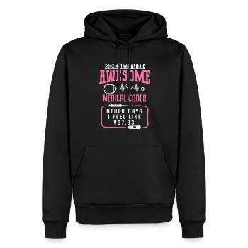 Spécialiste du codage de codeur médical - Sweat à capuche Premium bio Homme - noir - Devant - Nico (187cm)