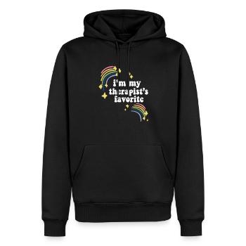 I'm My Therapist's Favorite Mental Wellness - Männer Premium Bio Hoodie - Schwarz - Vorne - Nico (187cm)