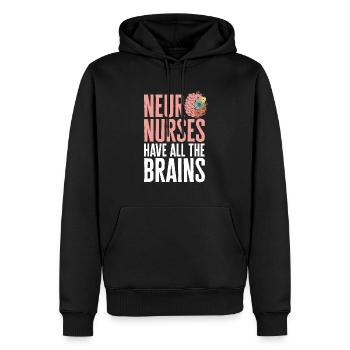 Neurologie, Infirmière, Cerveau, Neurologue - Sweat à capuche Premium bio Homme - noir - Devant - Nico (187cm)