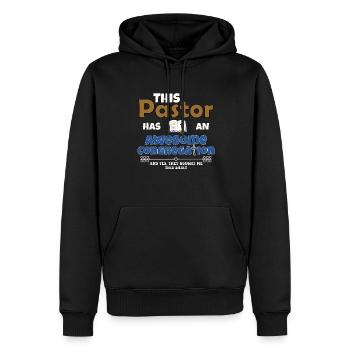 Prédicateur Religieux Ce Pasteur A Une Géniale - Sweat à capuche Premium bio Homme - noir - Devant - Nico (187cm)