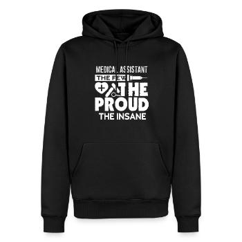 Medical Assistant The Proud The Insane - Men’s Premium Organic Hoodie - black - Front - Nico (187cm)
