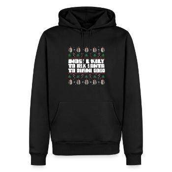 Le plus susceptible de demander au Père Noël de définir un bon mignon - Sweat à capuche Premium bio Homme - noir - Devant - Nico (187cm)