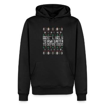 Le plus susceptible de demander au Père Noël de définir le bien laid - Sweat à capuche Premium bio Homme - noir - Devant - Nico (187cm)