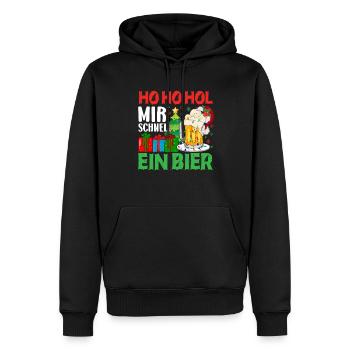 Bier Weihnachten Weihnachtsfeier Geschenke - Männer Premium Bio Hoodie - Schwarz - Vorne - Nico (187cm)