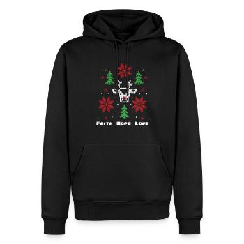 Faith Hope Love Religious Family Christmas - Men’s Premium Organic Hoodie - black - Front - Nico (187cm)