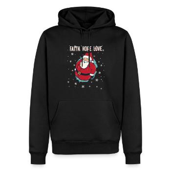 Faith Hope Love Religious Family Christmas Santa - Men’s Premium Organic Hoodie - black - Front - Nico (187cm)