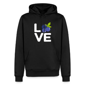 Heidelbeere Frucht Blaubeere - Männer Premium Bio Hoodie - Schwarz - Vorne - Nico (187cm)