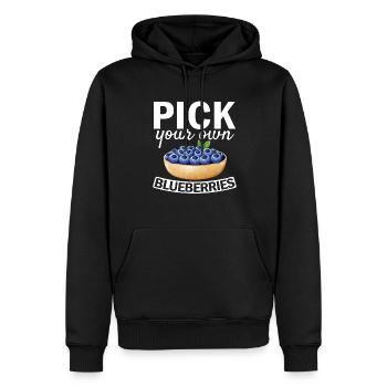Heidelbeere Frucht Blaubeere - Männer Premium Bio Hoodie - Schwarz - Vorne - Nico (187cm)