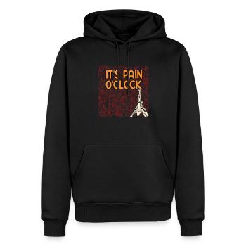Its Pain O Clock Lifestyle Sayings Habits Quotes - Männer Premium Bio Hoodie - Schwarz - Vorne - Nico (187cm)