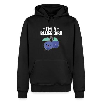 Heidelbeere Frucht Blaubeere - Männer Premium Bio Hoodie - Schwarz - Vorne - Nico (187cm)