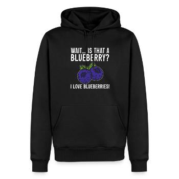 Heidelbeere Frucht Blaubeere - Männer Premium Bio Hoodie - Schwarz - Vorne - Nico (187cm)