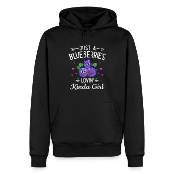 Heidelbeere Frucht Blaubeere - Männer Premium Bio Hoodie - Schwarz - Vorne - Nico (187cm)