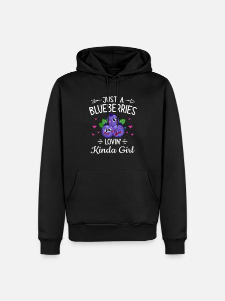 Heidelbeere Frucht Blaubeere - Männer Premium Bio Hoodie - Schwarz