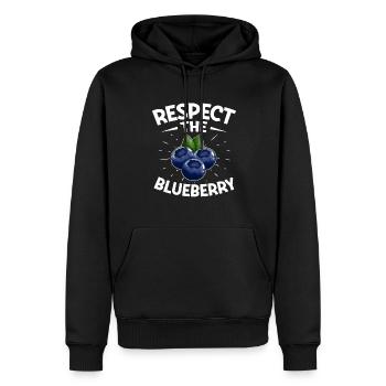 Heidelbeere Frucht Blaubeere - Männer Premium Bio Hoodie - Schwarz - Vorne - Nico (187cm)