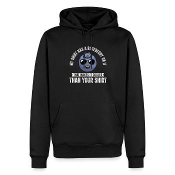 Heidelbeere Frucht Blaubeere - Männer Premium Bio Hoodie - Schwarz - Vorne - Nico (187cm)