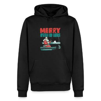 Fishing Christmas Costume Merry Fishmas Funny - Männer Premium Bio Hoodie - Schwarz - Vorne - Nico (187cm)