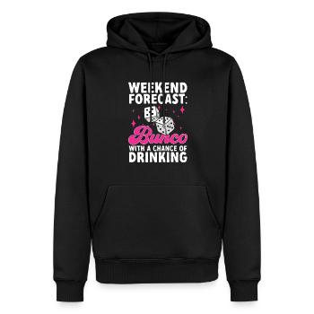 Jeu de dés Bunco - Sweat à capuche Premium bio Homme - noir - Devant - Nico (187cm)