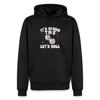 Jeu de dés Bunco - Sweat à capuche Premium bio Homme - noir - Devant - Nico (187cm)