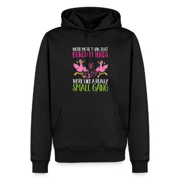 Jeu de dés Bunco - Sweat à capuche Premium bio Homme - noir - Devant - Nico (187cm)